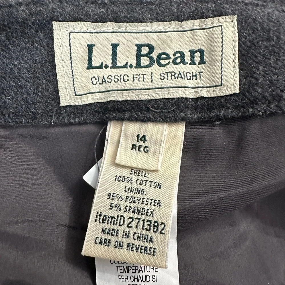 LL Bean Womens Preppy Old Money Flannel Midi Skirt Size 14 Quiet Luxury Heritage